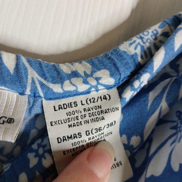 Vintage White Stag Blue and Red Tiered Maxi Skirt Sz Large - Picture 6 of 9